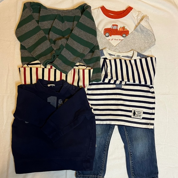 12m-18m   1hoodie  1jean  4 long t-shirts. - Picture 1 of 11